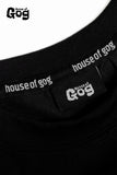 100% cotton House of Gog t-shirt. Neck tape. Custom made and proprietary design.