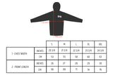 House of gog - 100% cotton French Terry hoodie - size chart