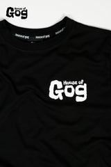 100% cotton House of Gog t-shirt. Close-up. Custom made and proprietary design.