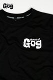 100% cotton House of Gog t-shirt. Close-up. Custom made and proprietary design.