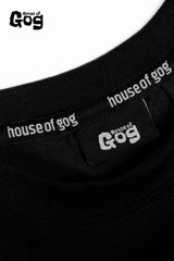 100% cotton House of Gog t-shirt. Neck tape. Custom made and proprietary design.