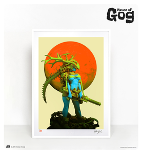 This Moonstone high quality art giclée from House of Gog, hand signed by artist, is an official collaboration with world-class digital artist, Pascal Blanché, based on his original artwork which made the cover of Heavy Metal magazine #270. This limited edition is stamped & numbered and embossed with House of Gog logo.